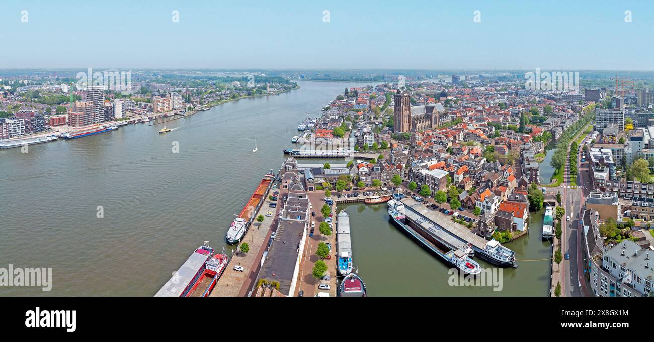 Aerial panorama from the city Dordrecht in the Netherlands Stock Photo