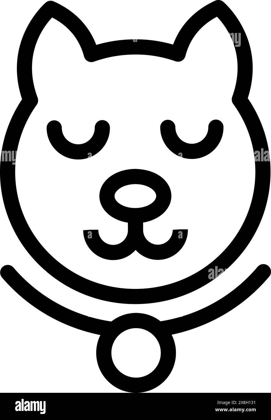 Simple black and white line art icon of a veterinarian symbol combining