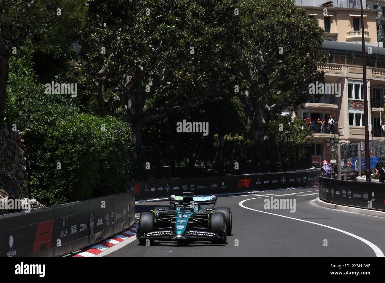 Monaco Monaco 25th May 2024 Lance Stroll Of Aston Martin On Track monaco-monaco-25th-may-2024-lance-stroll-of-aston-martin-on-track
