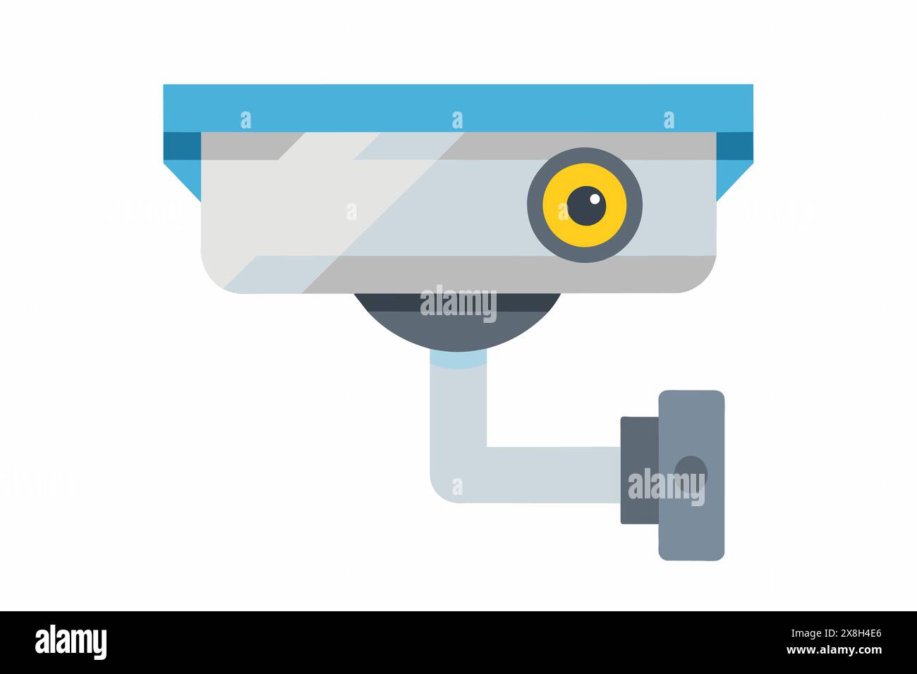 Security camera isolated on white backdrop Graphic illustration ...