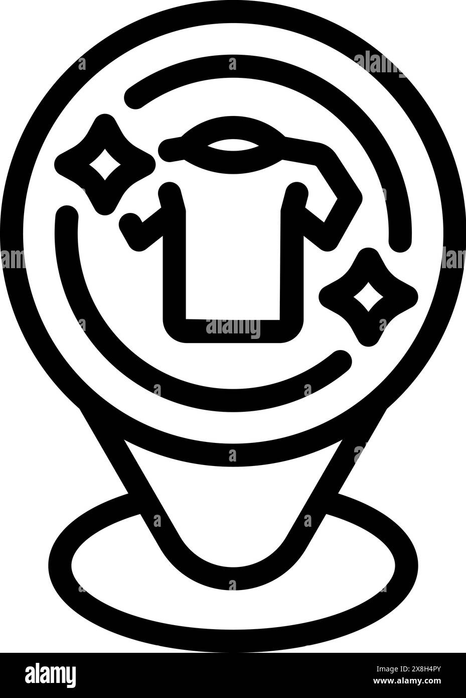 Black and white icon representing laundry service with a tshirt and ...