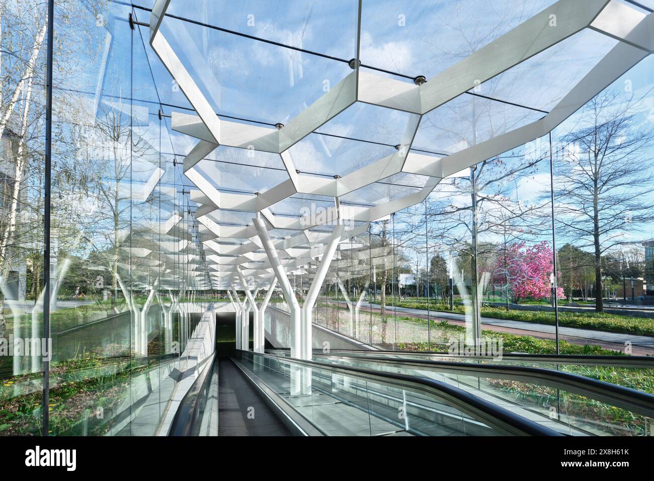 Netherlands, Amsterdam - April 10, 2024: Escalator ramp and entrance ...