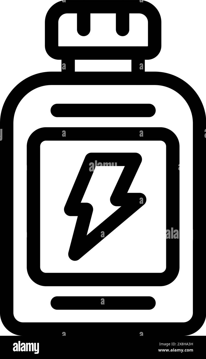 Graphic icon representing an energy drink with a lightning bolt