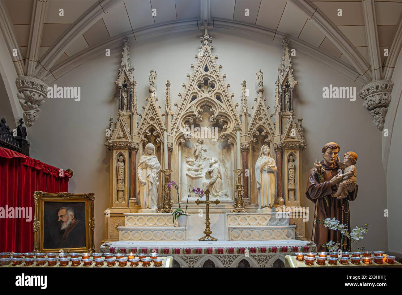 New York, NY, USA - August 2, 2023: Saint Patricks Cathedral, Saint Anthony of Padua chapel. Stock Photo