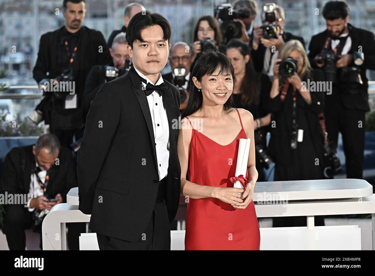 Cannes, France. 25th May, 2024. Chiang Wei Liang and You Qiao Yin pose ...
