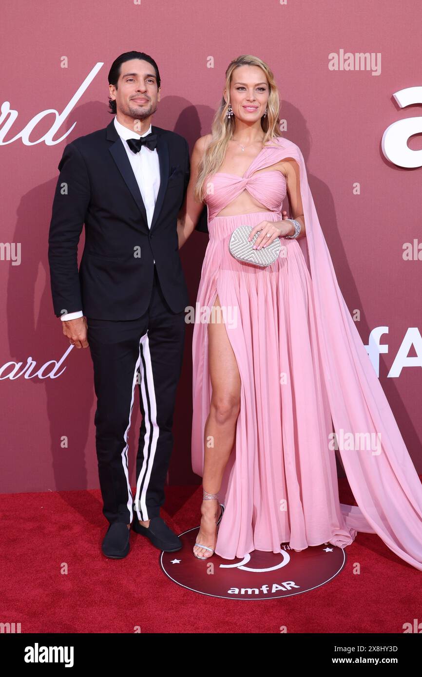 Benjamin Larretche and Petra Nemcova attends the amfAR Cannes Gala 30th