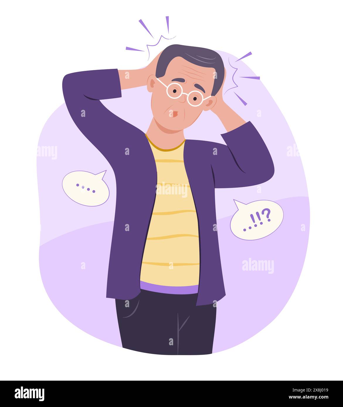Senior Man Suffering from Headache, Migraine and Dizziness for ...