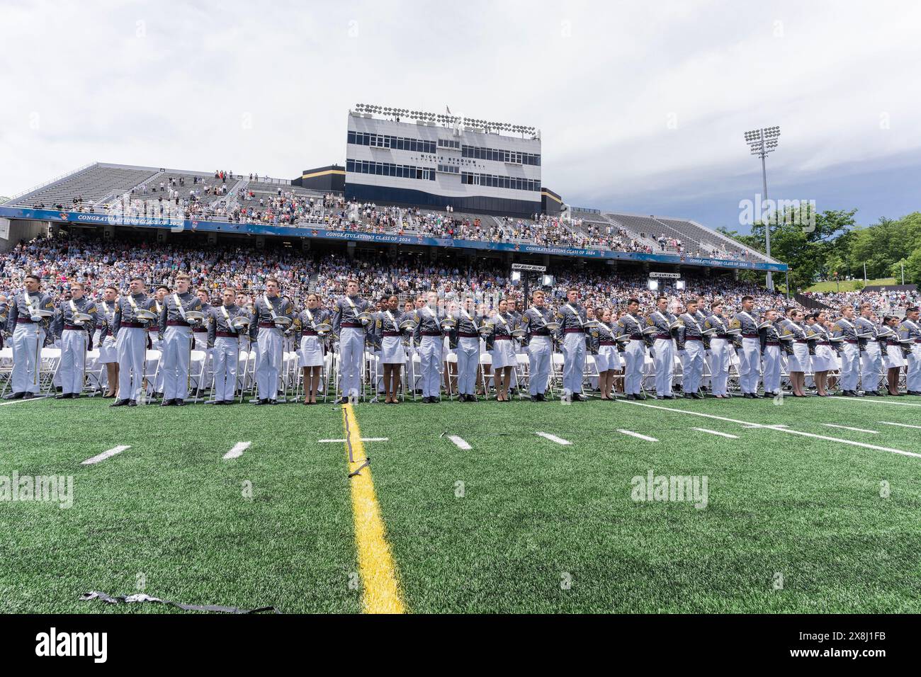 Graduates seen after receiving diplomas during U.S. Military Academy's