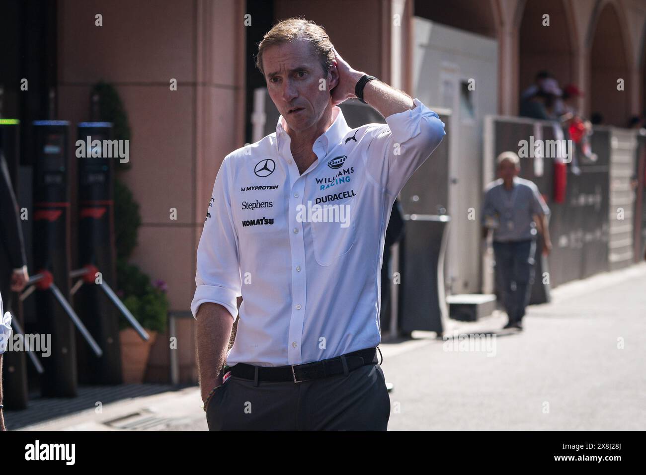 Monaco, Monaco. 25th May, 2024. Hedge fund manager and former British professional racing driver James Matthews, seen in the paddock after the qualifying session of the Monaco F1 Grand Prix. Credit: SOPA Images Limited/Alamy Live News Stock Photo