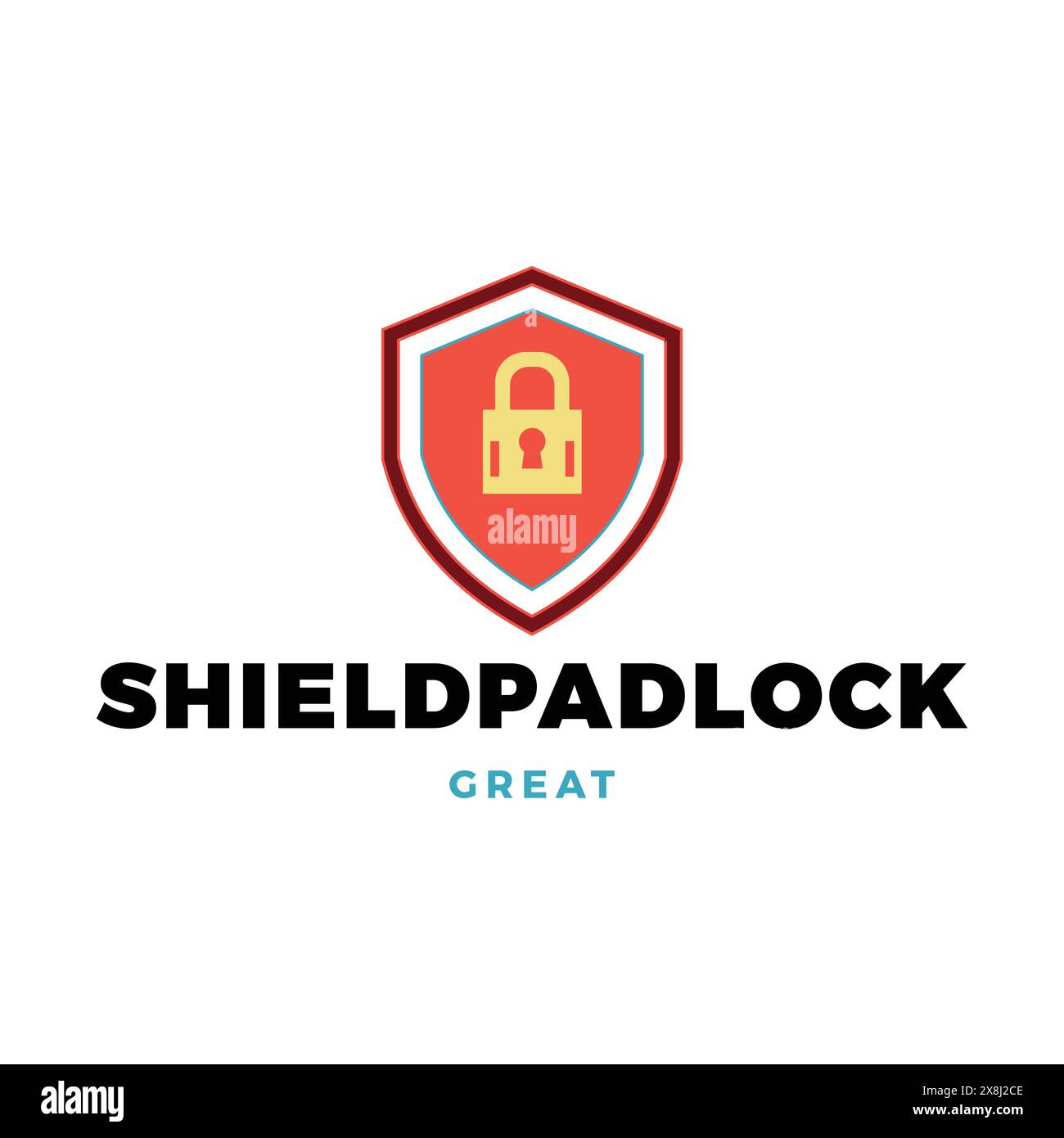Shield Padlock Icon Logo Design Template Stock Vector
