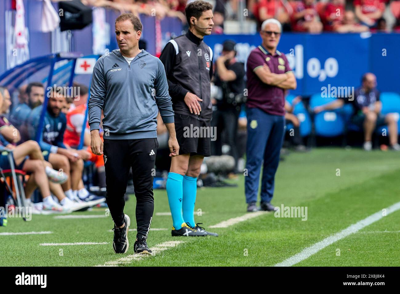 Pamplona, Spain. 25th May, 2024. Jagoba Arrasate Coach of CA Osasuna seen in action during the Spanish football of the league EA, match between CA Osasuna and Villarreal CF at the Sadar Stadium. Final scores; CA Osasuna 1:1 Villarreal CF. Credit: SOPA Images Limited/Alamy Live News Stock Photo