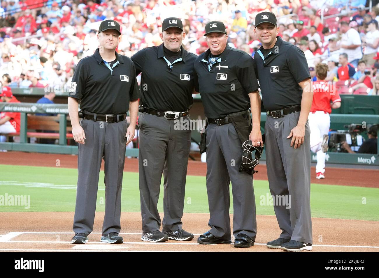 St. Louis, United States. 25th May, 2024. Major League umpires (L to R