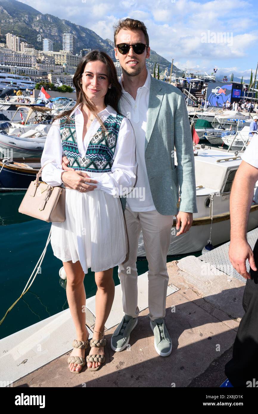 Daniil Kvyat and dis wife Kelly Piquet attend the Monaco GP at ...