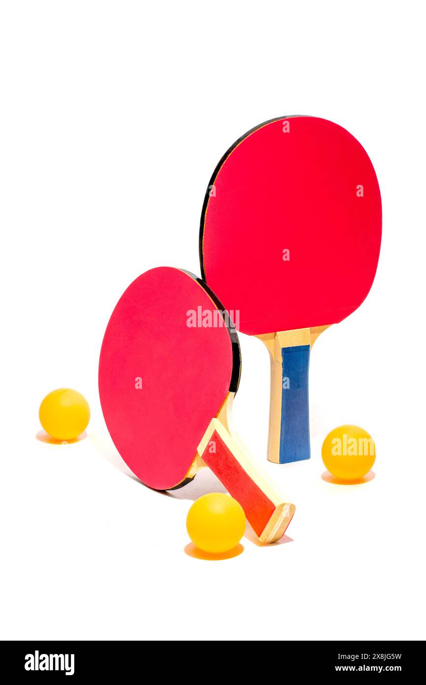 Two Table Tennis Rackets Two table tennis rackets on a white background Stock Photo - Alamy