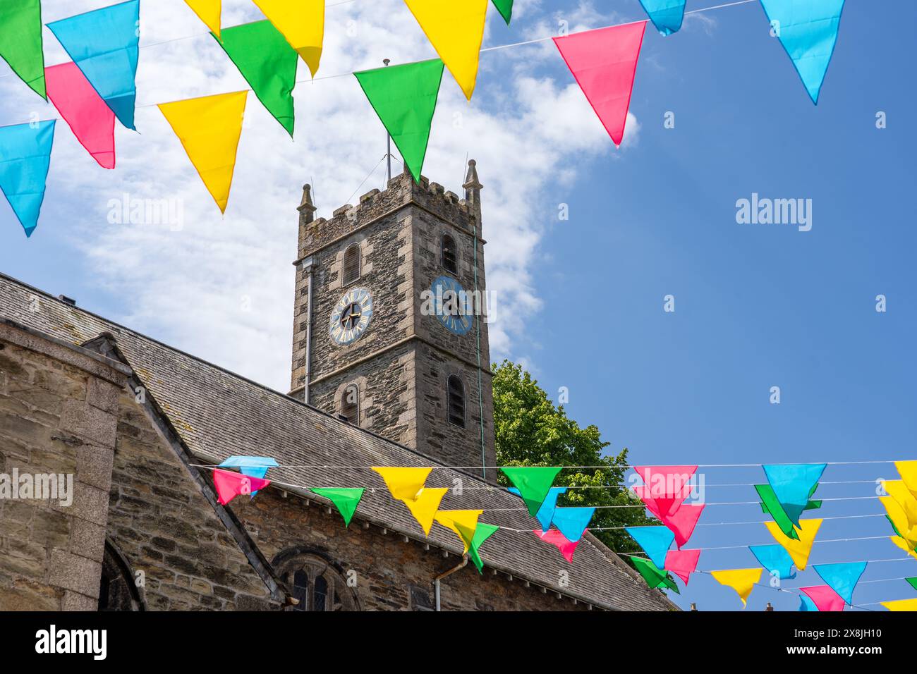 The tower of Falmouth parish church, King Charles the Martyr Stock Photo