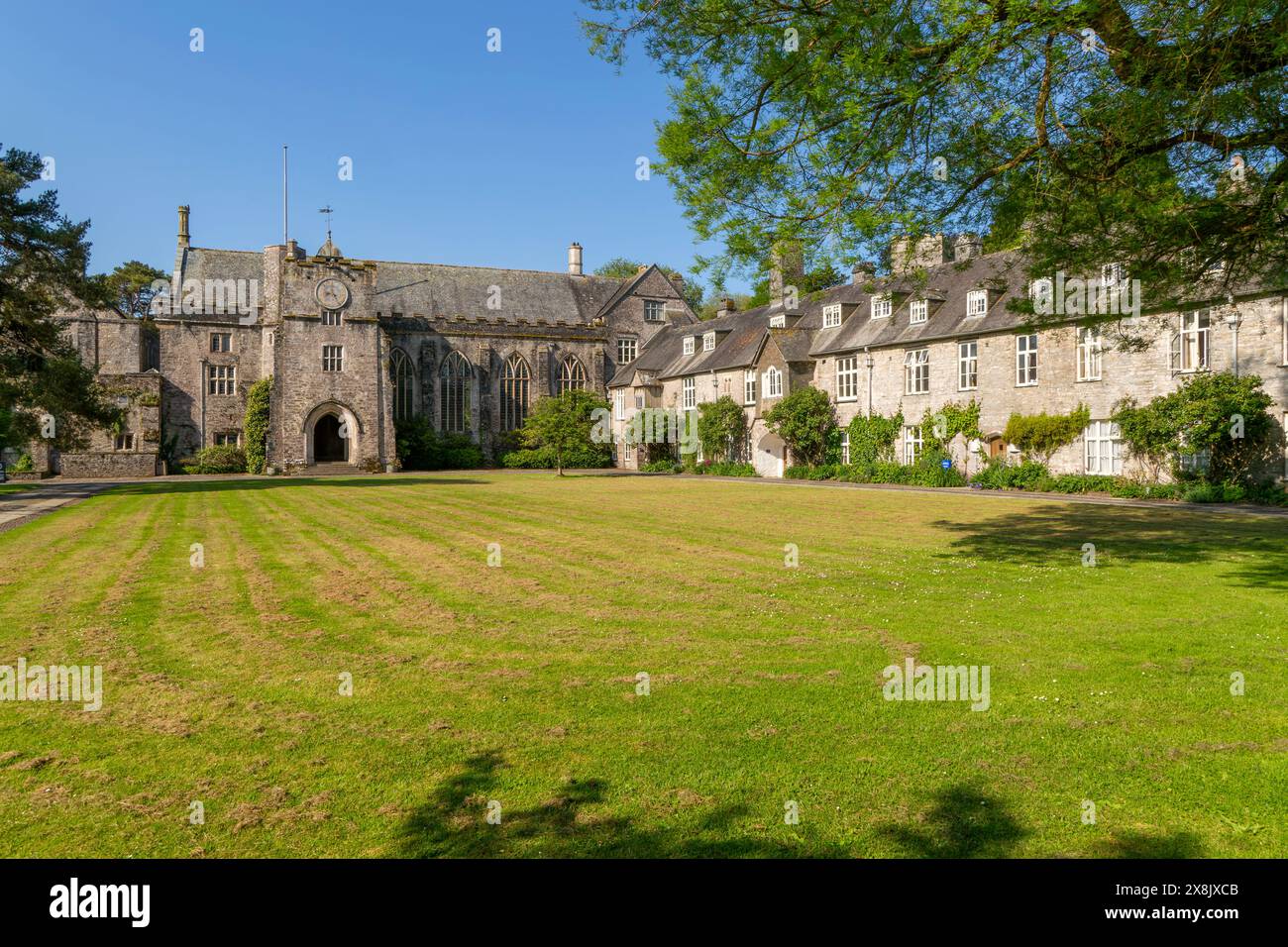 The Great Hall in courtyard of Dartington estate, Darlington, south Devon, England, UK Stock Photo