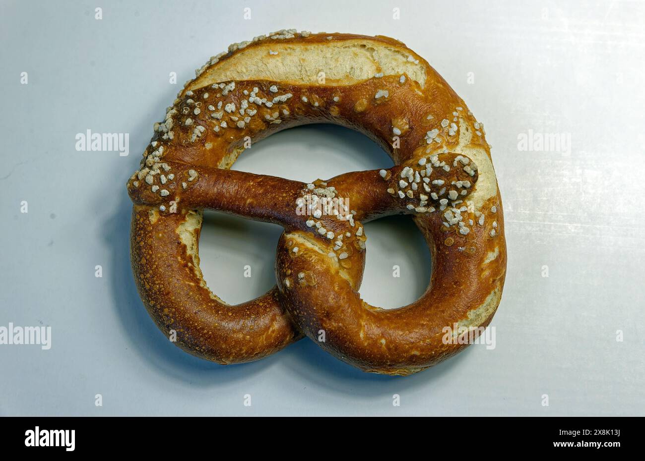 Isolated pretzels against a white background Stock Photo