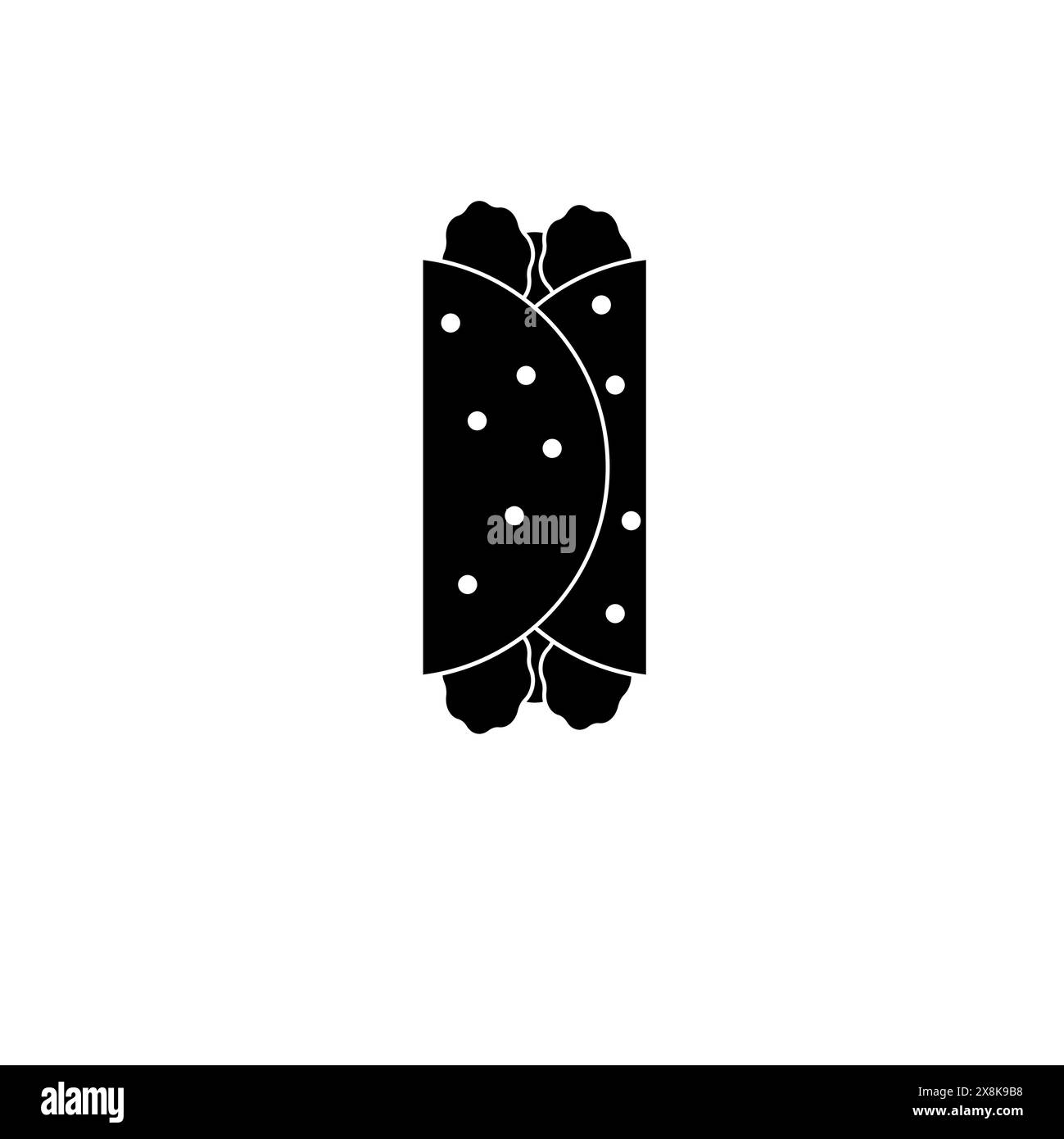 Taco, Mexican Dish Solid Flat Vector Icon Isolated on White Background. Stock Vector