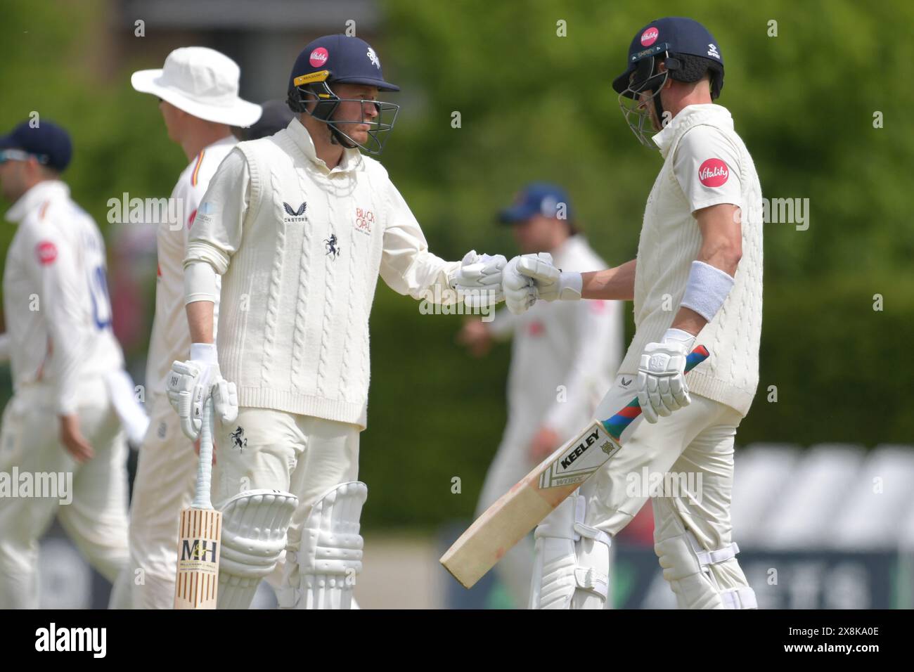 Canterbury, England. 26th May 2024. Matt Parkinson and Joe Denly during ...