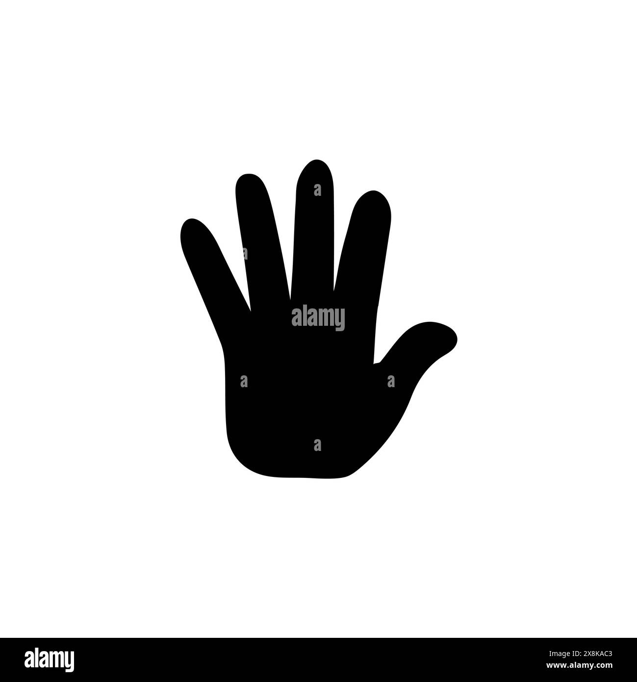 Stop Hand Solid Flat Vector Icon Isolated on White Background Stock ...