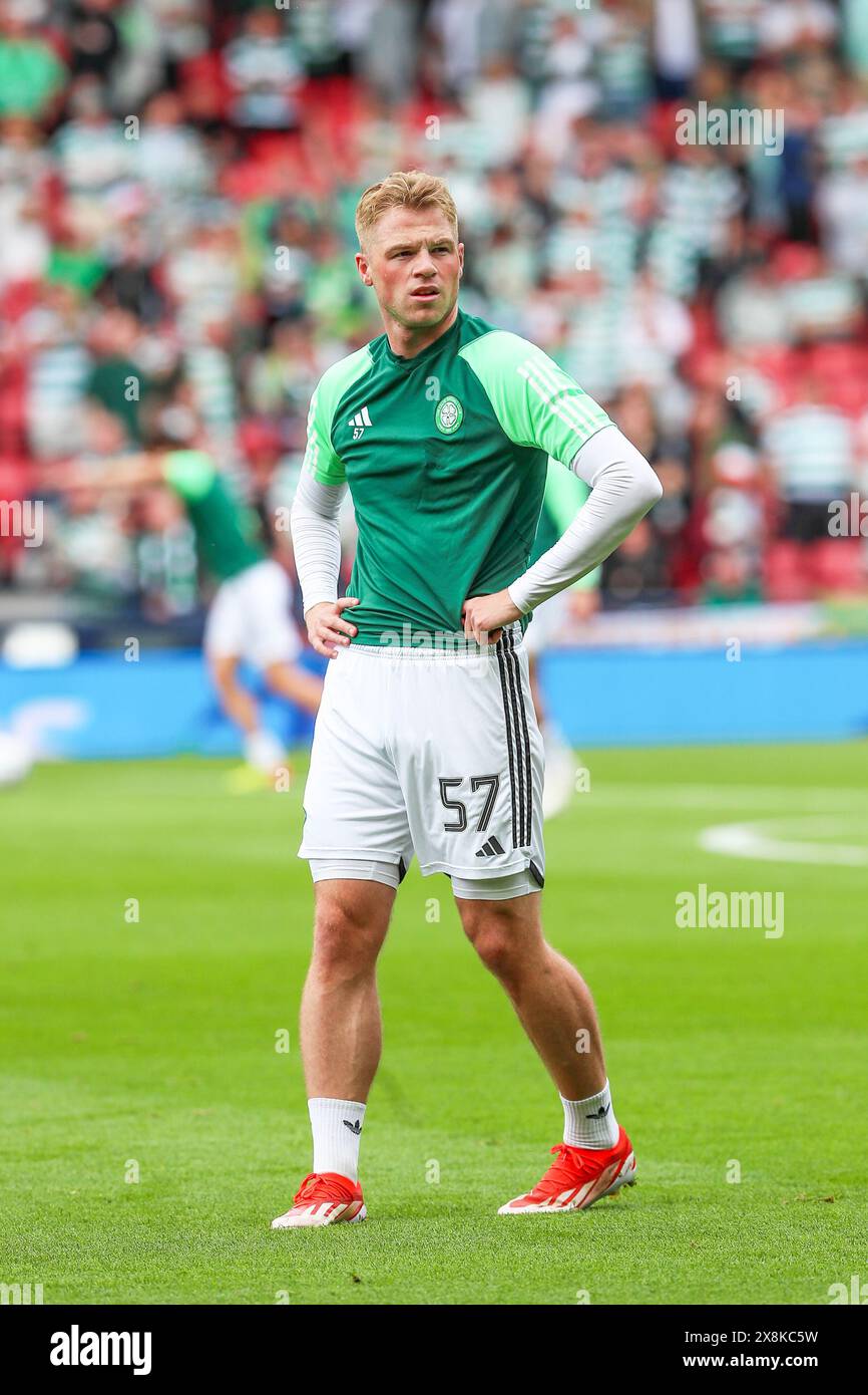 STEPHEN WELSH, professional football player, currently playing for Celtic FC. Image taken during a training and pre-match warmup session. Stock Photo
