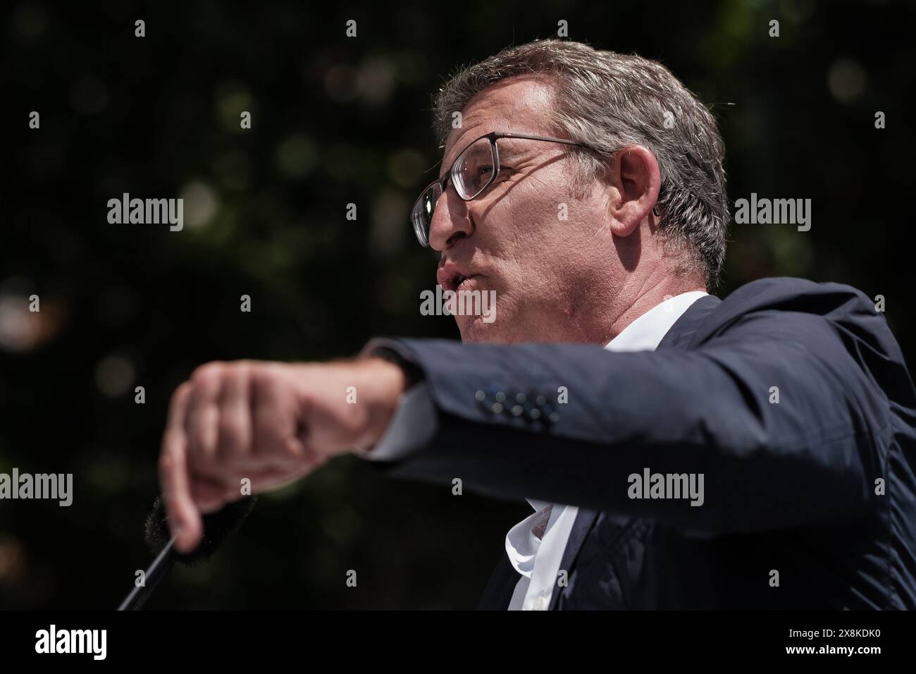 The president of the Popular Party Alberto Nuñez Feijoo, during a ...