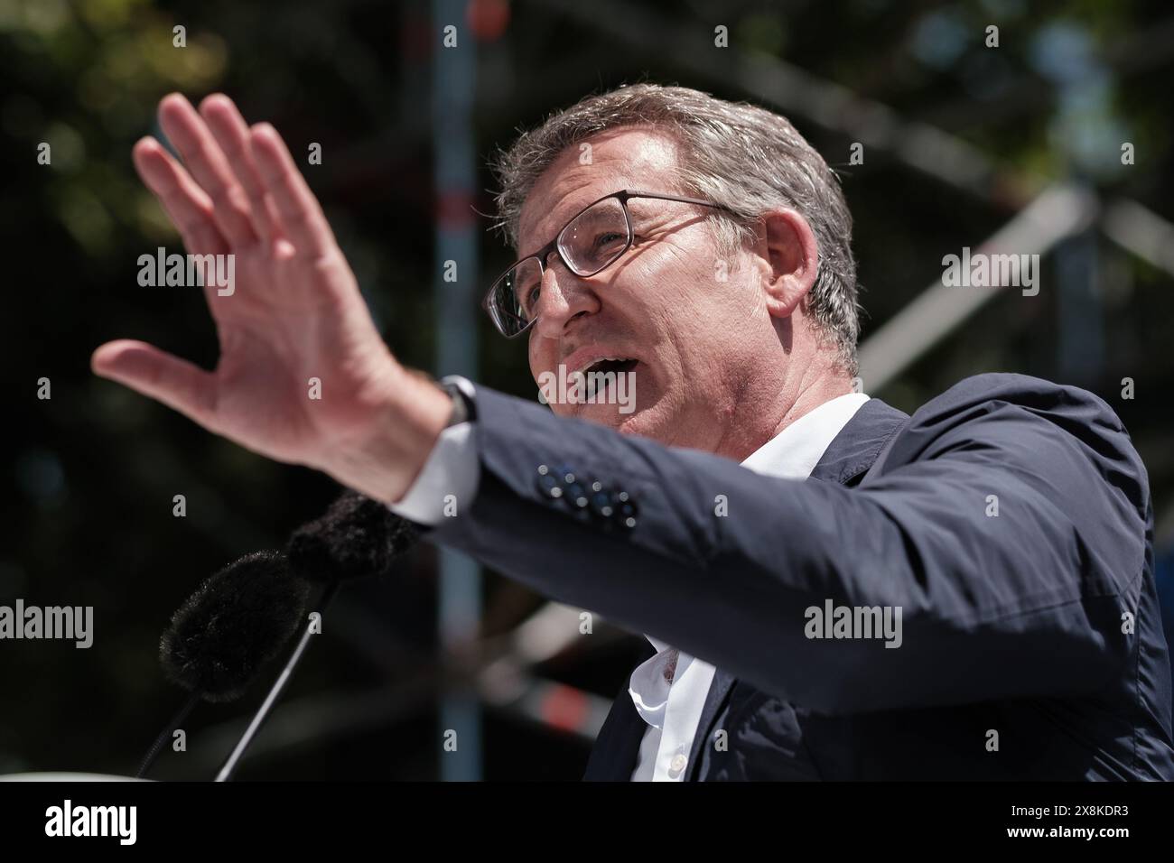 The president of the Popular Party Alberto Nuñez Feijoo, during a ...
