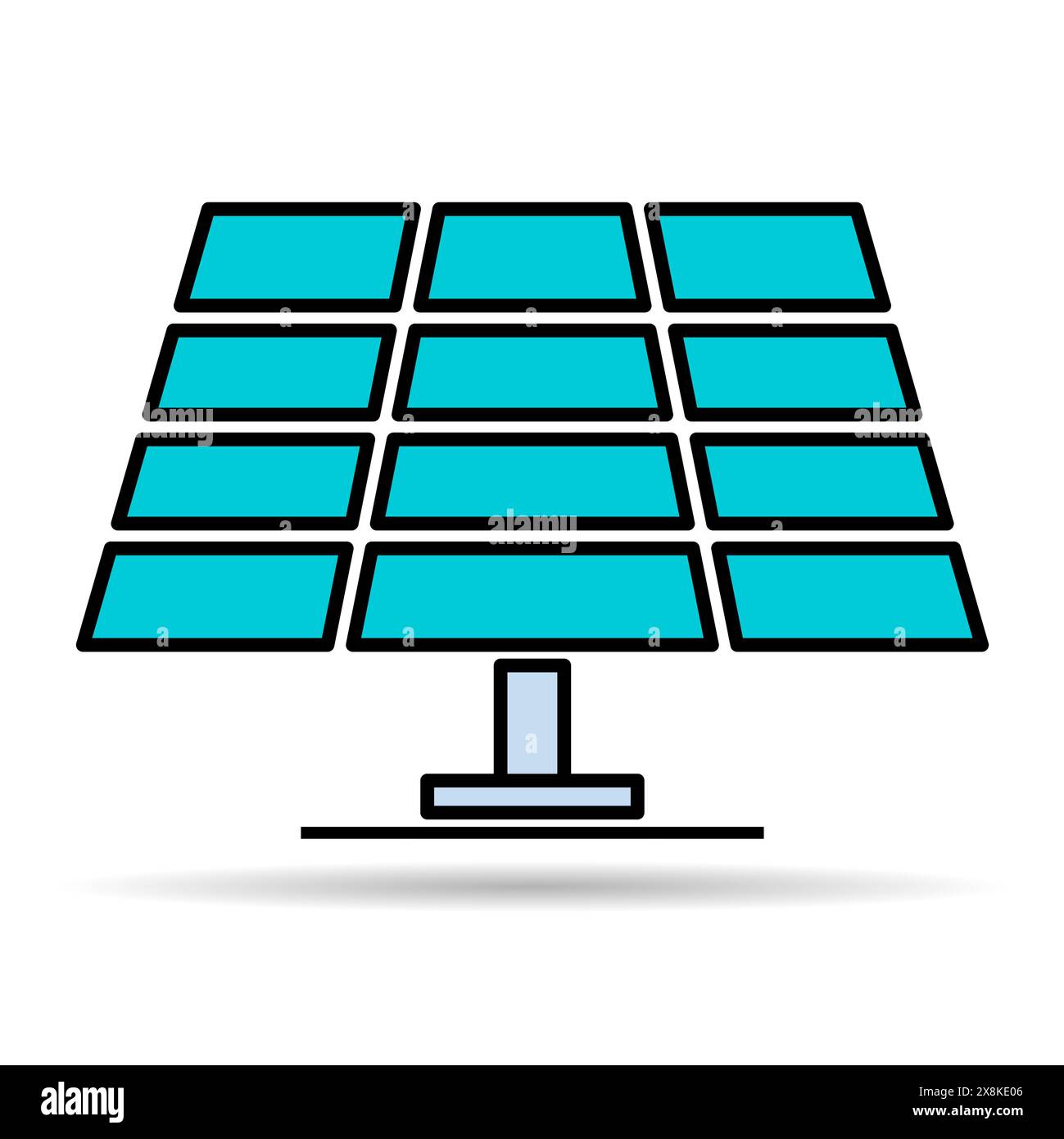 Solar panel shadow icon, green power technology, ecology alternative ...