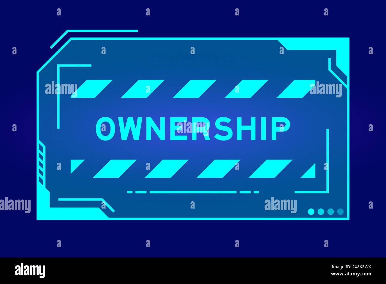 Blue color of futuristic hud banner that have word ownership on user ...