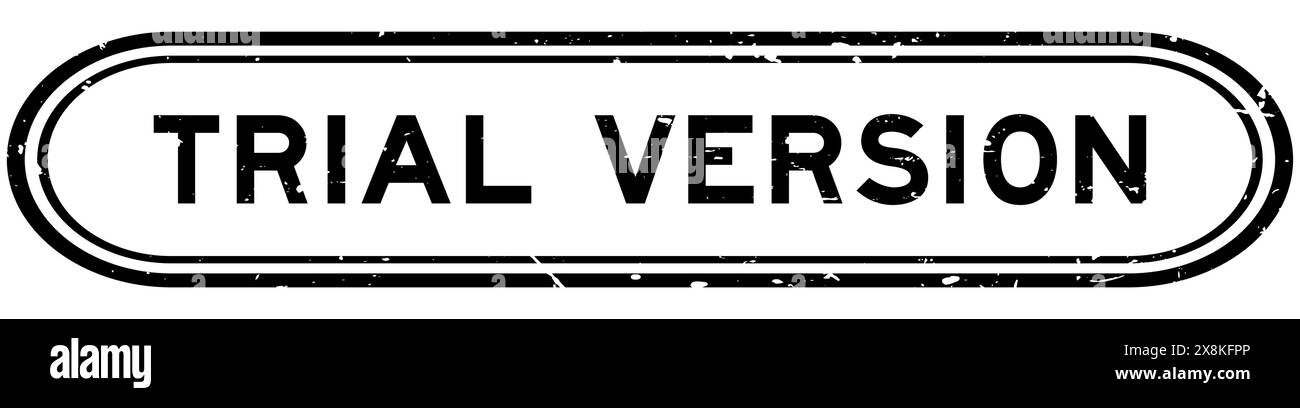 Grunge black trial version word rubber seal stamp on white background Stock Vector