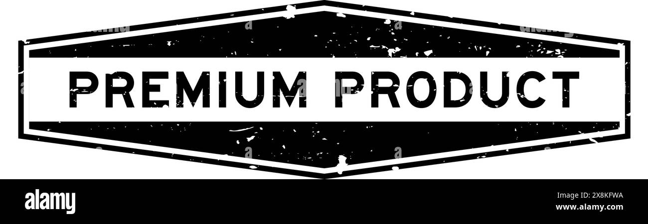 Grunge black premium product word hexagon rubber seal stamp on white ...