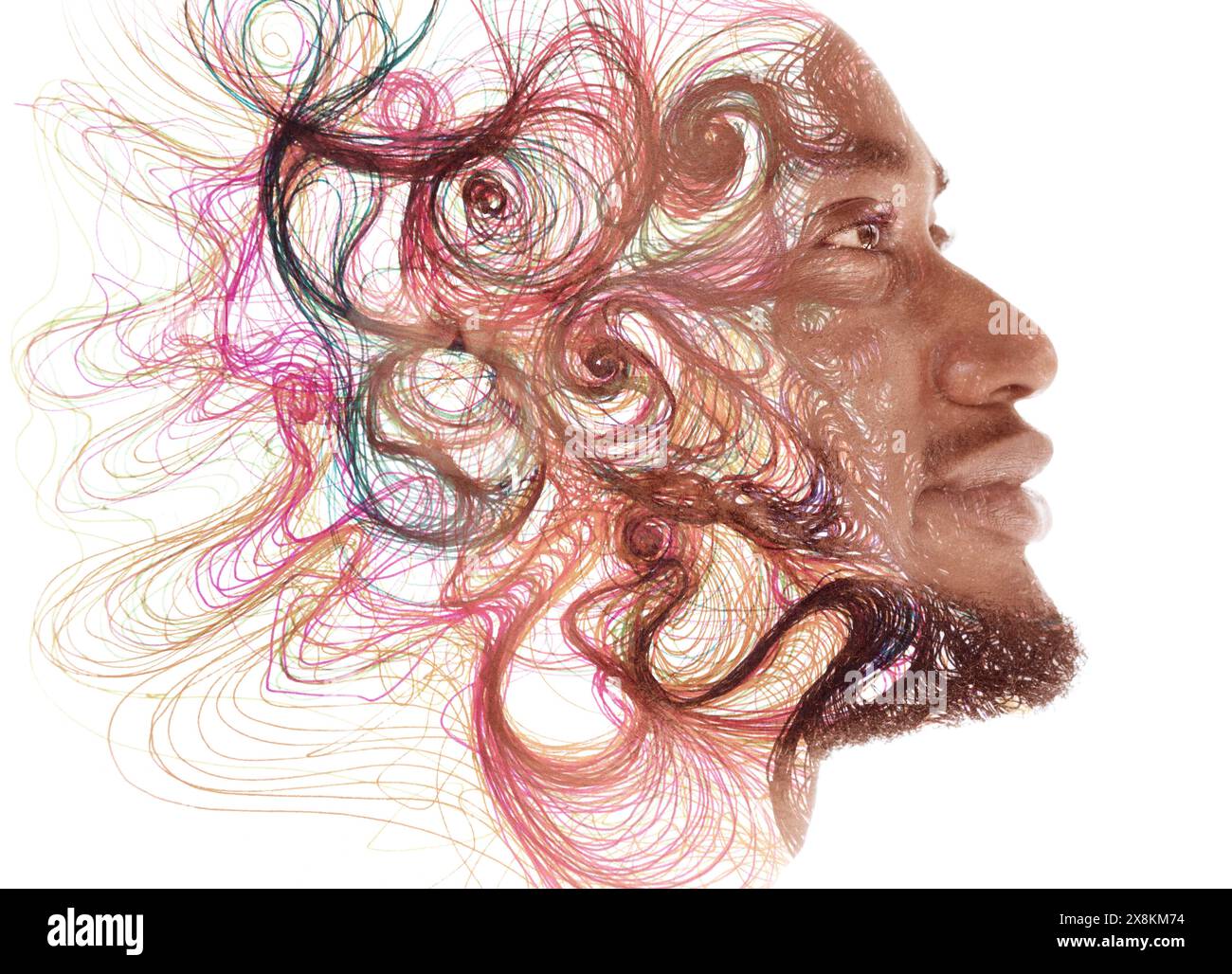 Creative Images Man A creative colorful paintography profile portrait of a smiling man ...