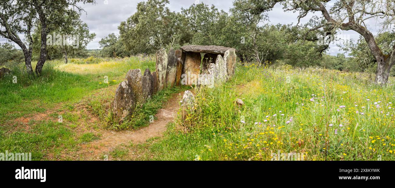 megalithic complex, Los Gabrieles dolmens, near Valverde del Camino, Campiña Andévalo Commonwealth,, Huelva, Andalusia, Spain Stock Photo