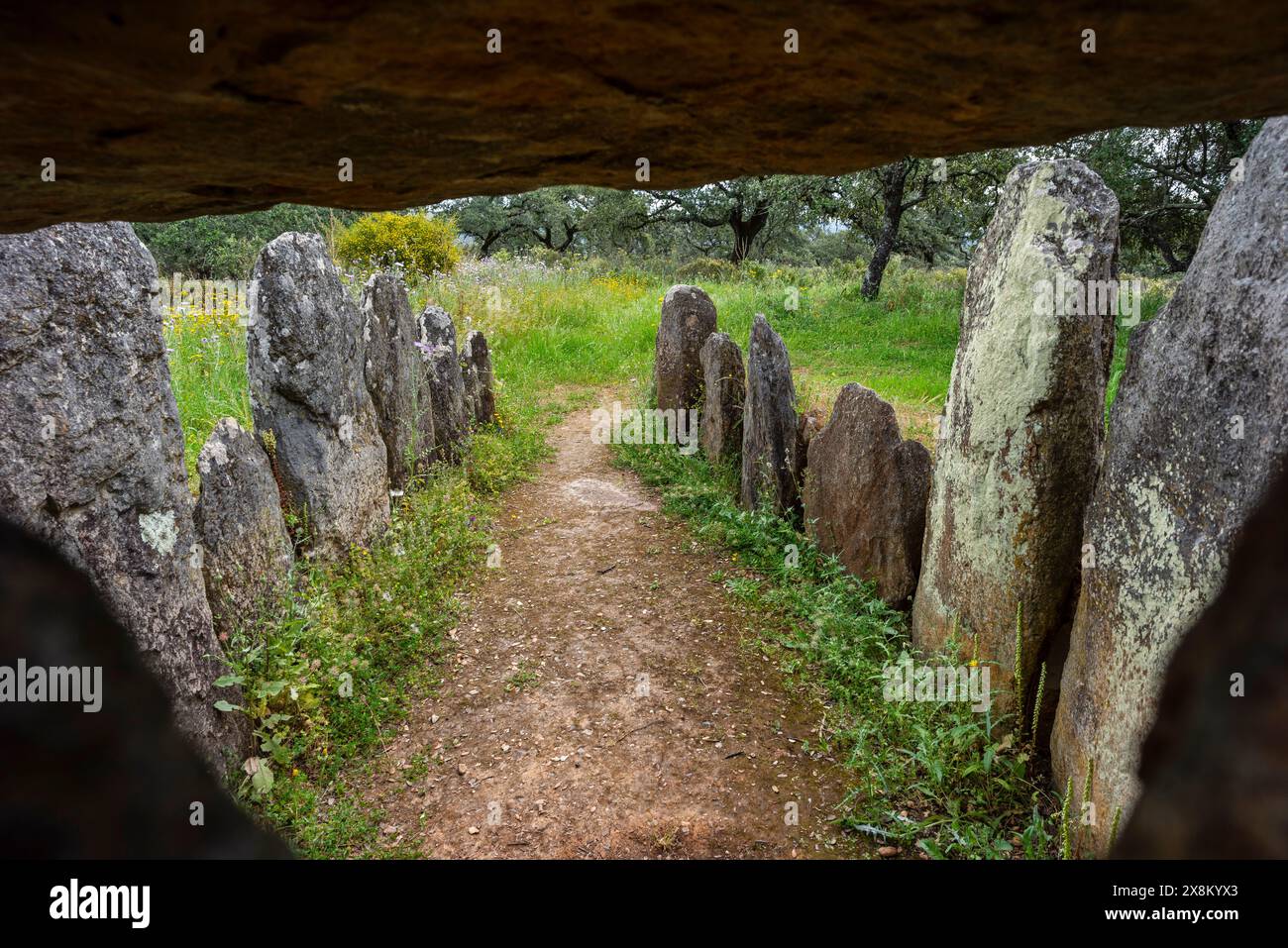 megalithic complex, Los Gabrieles dolmens, near Valverde del Camino, Campiña Andévalo Commonwealth,, Huelva, Andalusia, Spain Stock Photo