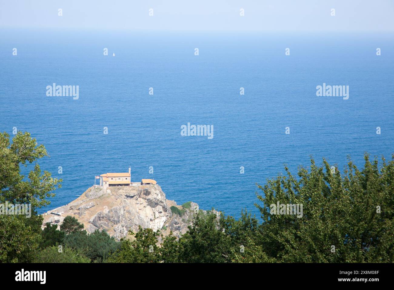 Gaztelugatxe hermitage view, gulf of Biscay, Spain. Spanish landmark Stock Photo