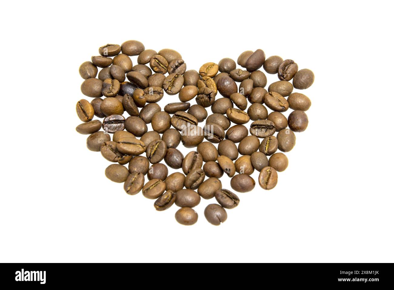 Coffee brown roasted beans isolated on white background Stock Photo - Alamy