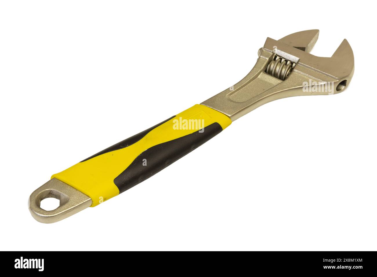 Adjustable wrench isolated on white background Stock Photo - Alamy