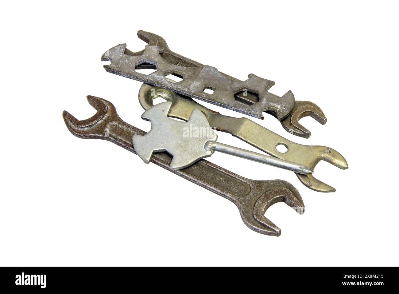 Double open end wrench isolated on a white background. Stock Photo
