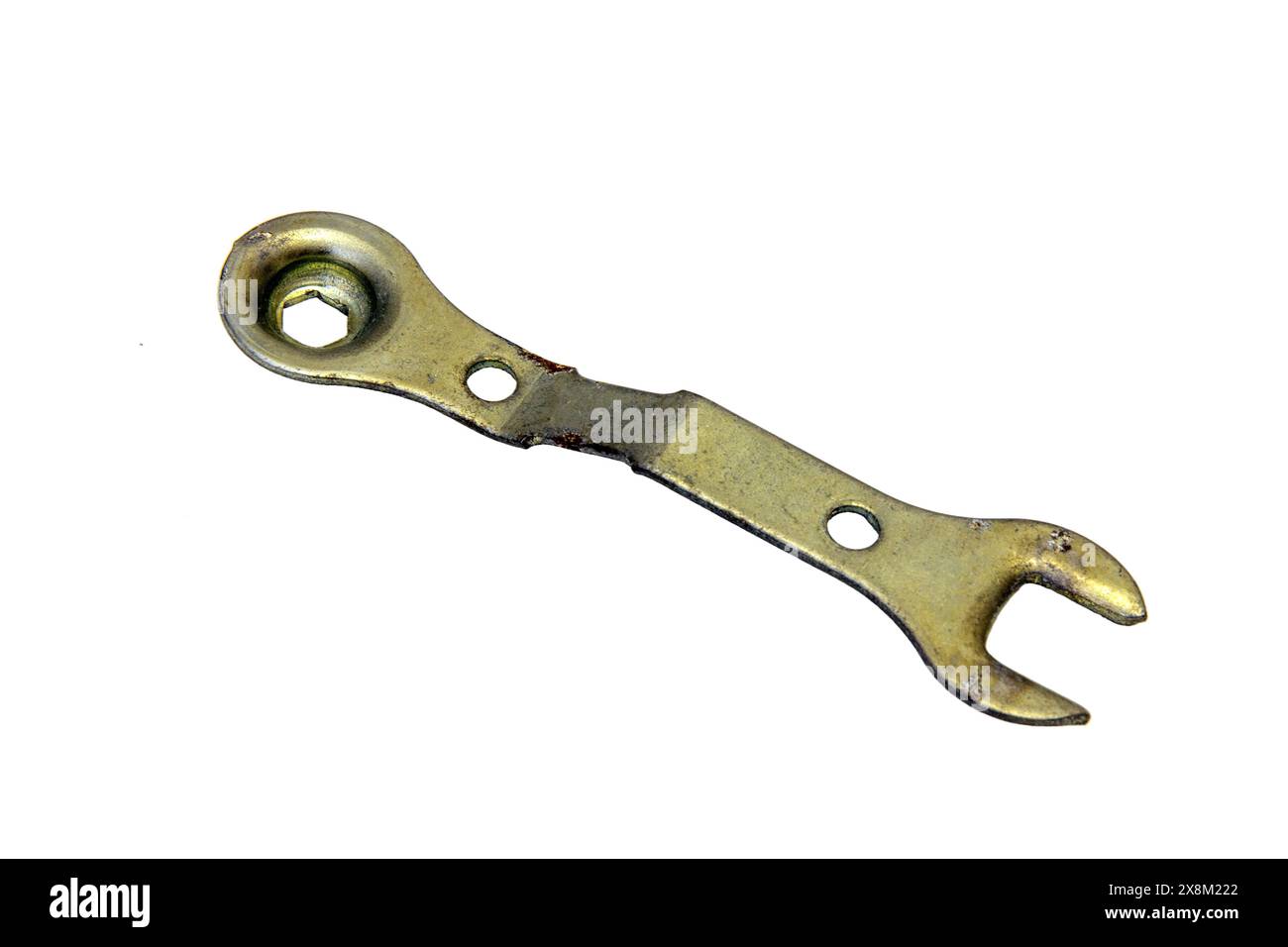 Double open end wrench isolated on a white background. Stock Photo
