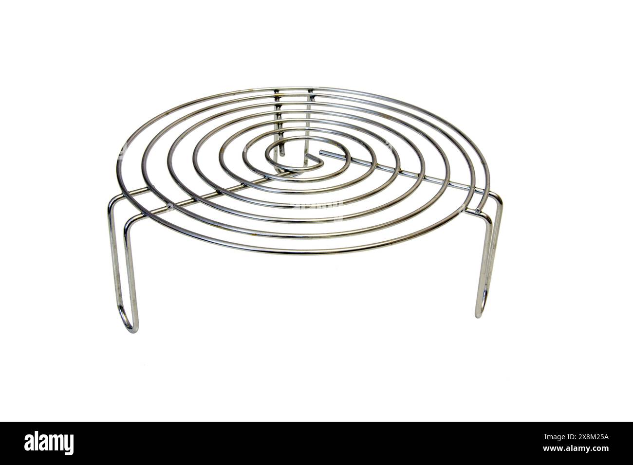Microwave oven round baking grill rack isolated on white Stock Photo