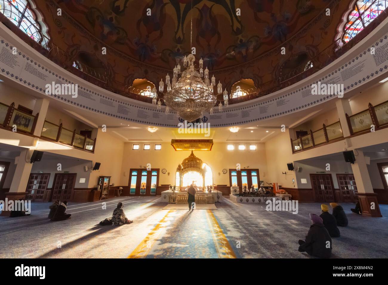 England, Kent, Gravesend, The Guru Nanak Darbar Gurdwara, Interior View ...