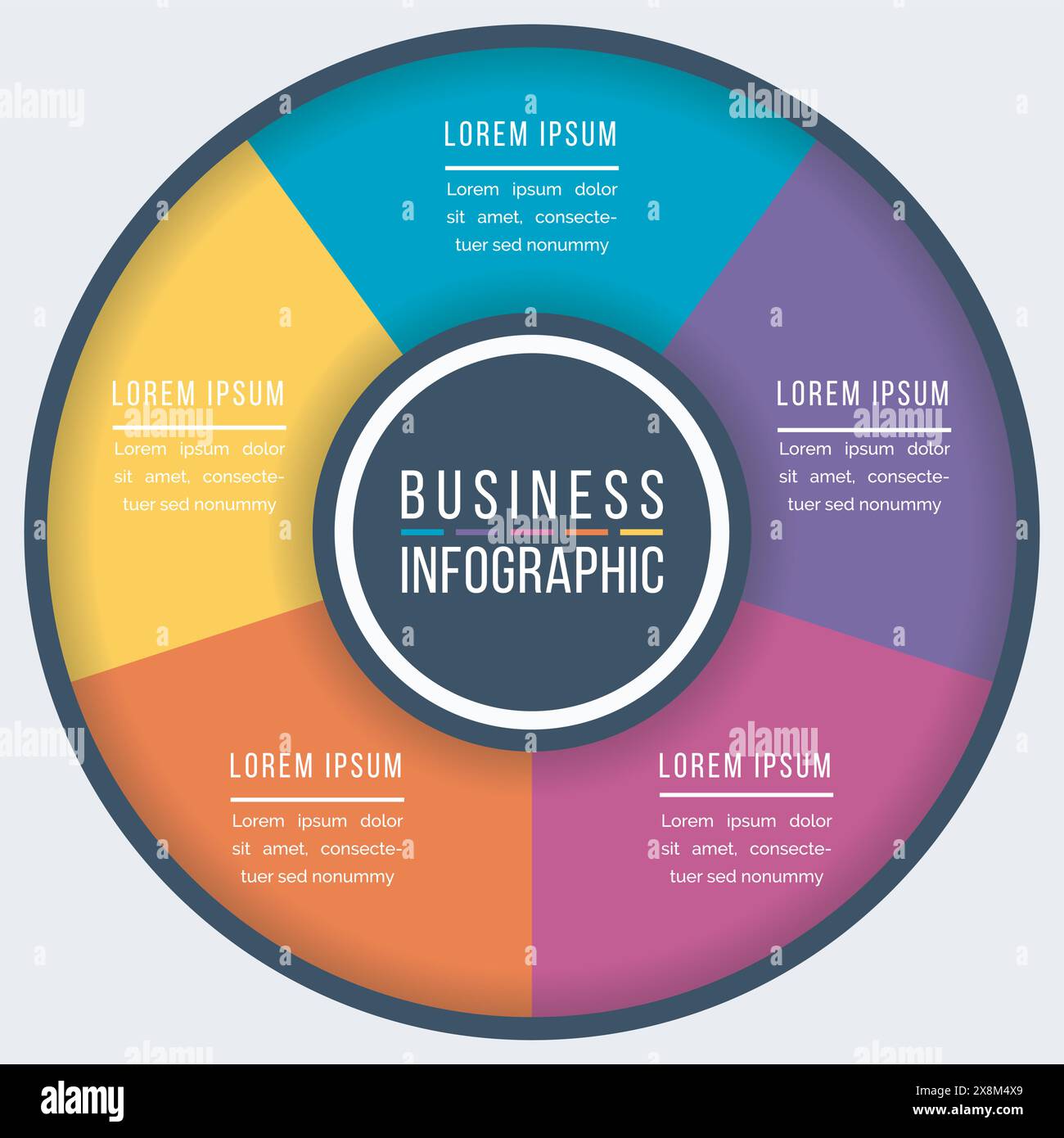 Infographic colorful design 5 Steps, objects, elements or options ...