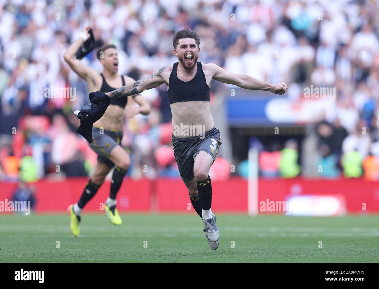 London, UK. 26th May, 2024. Ryan Manning of Southampton celebrates during the Sky Bet Championship match at Wembley Stadium, London. Picture credit should read: Paul Terry/Sportimage Credit: Sportimage Ltd/Alamy Live News Stock Photo