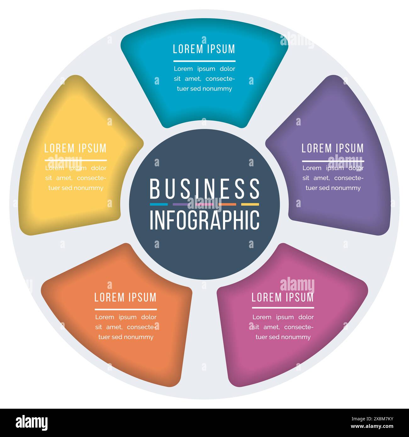 Infographic circle design 5 Steps, objects, elements or options ...