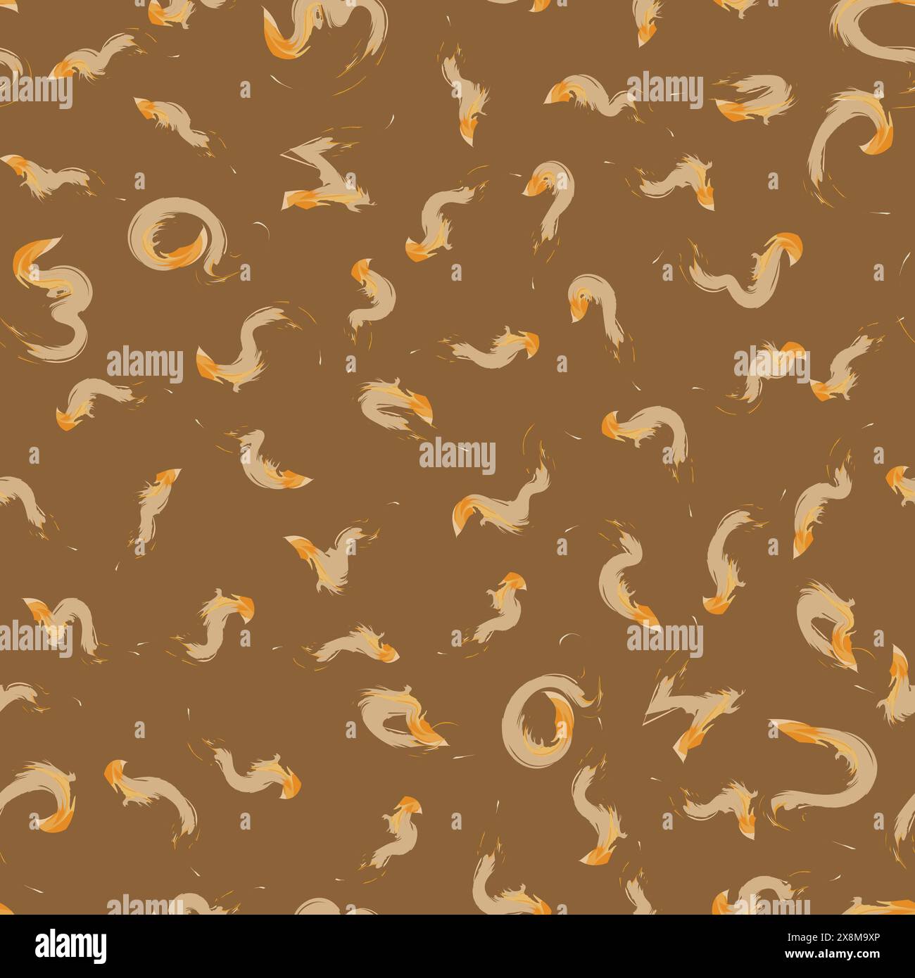 Seamless Pattern with Abstract Elements. Vector illustration. Stock Vector