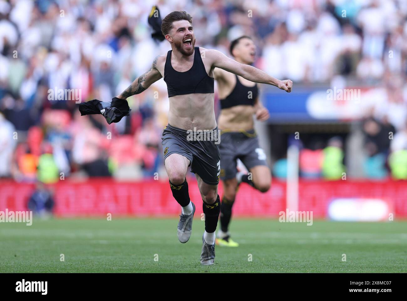 London, UK. 26th May, 2024. Ryan Manning of Southampton celebrates after the Sky Bet Championship match at Wembley Stadium, London. Picture credit should read: Paul Terry/Sportimage Credit: Sportimage Ltd/Alamy Live News Stock Photo