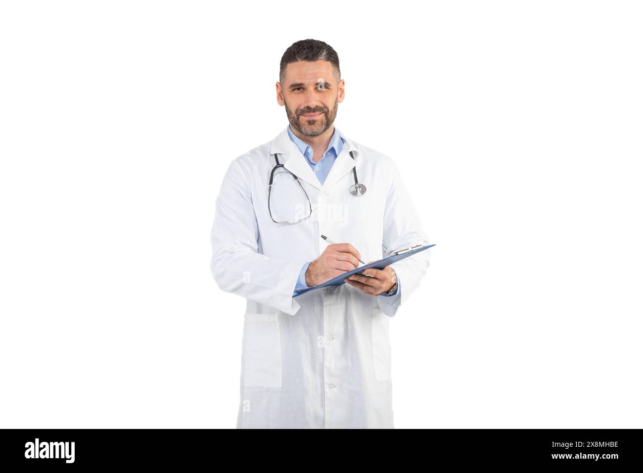 Man wearing white lab coat hi-res stock photography and images - Alamy