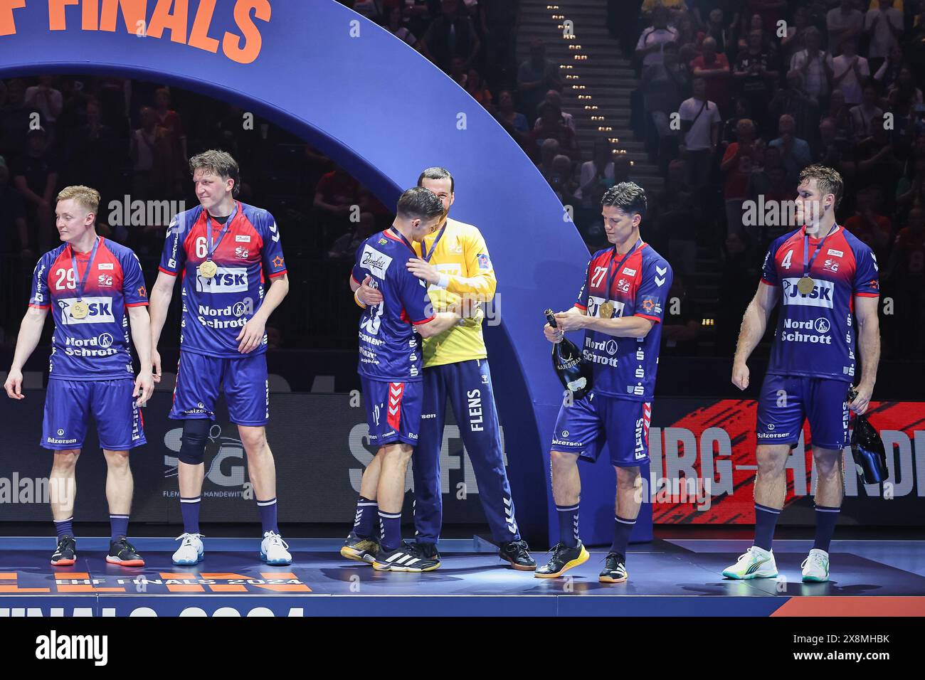 Hamburg, Hamburg, Germany. 26th May, 2024. Team SG Flensburg Handewitt