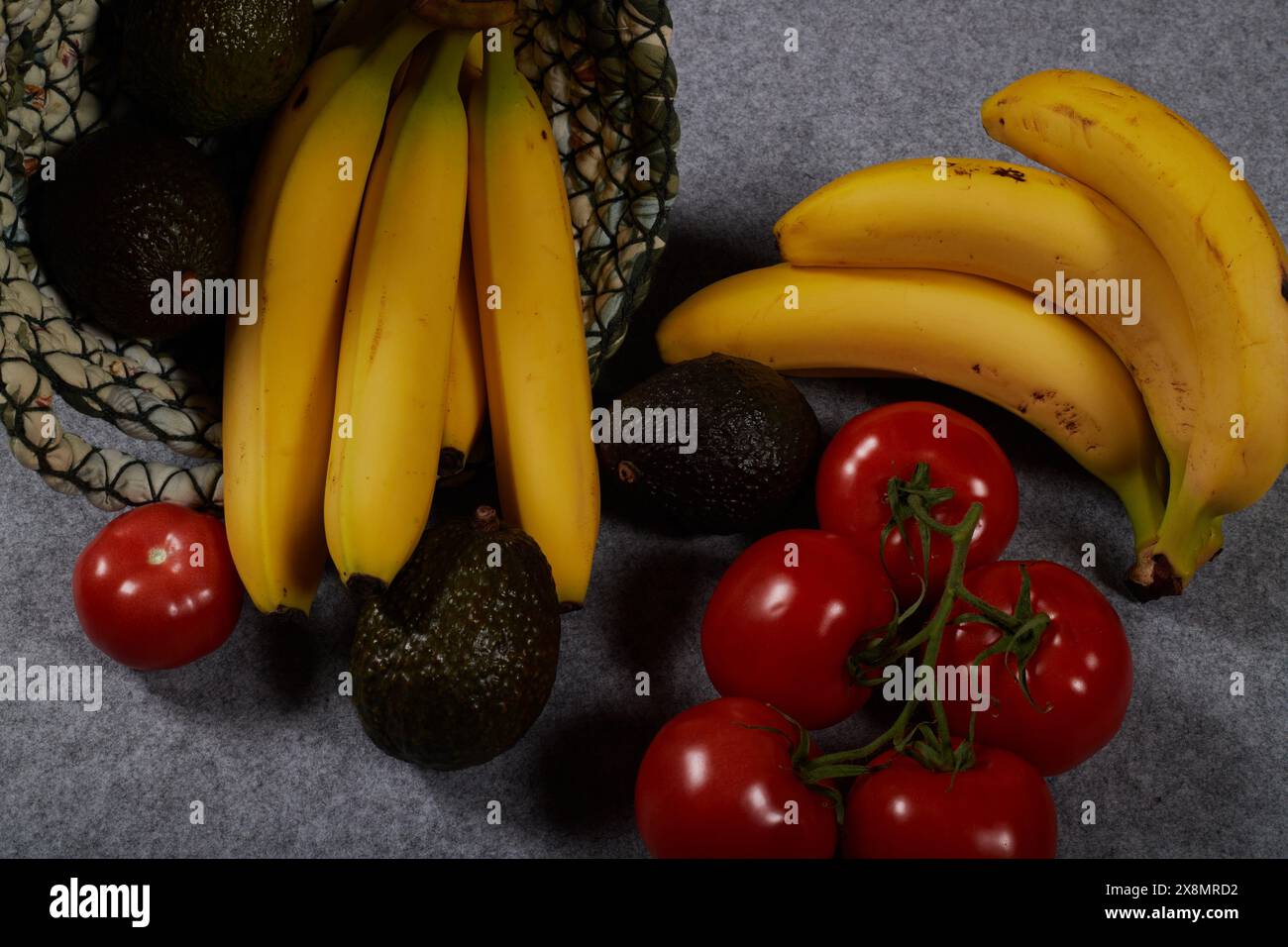 Potassium rich foods, Avocados, Bananas and Tomatoes. Healthy summer