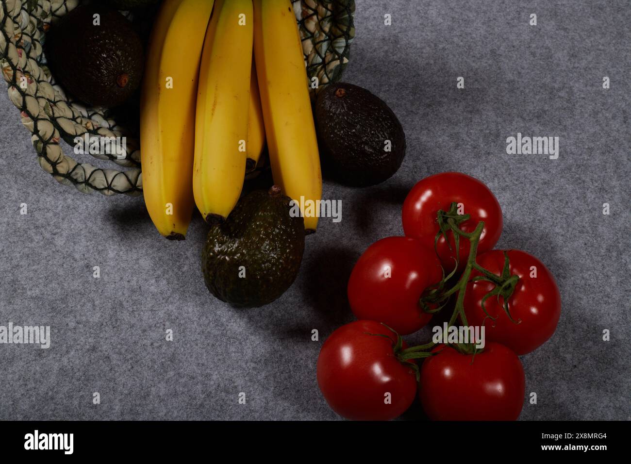 Potassium rich foods, Avocados, Bananas and Tomatoes. Healthy summer